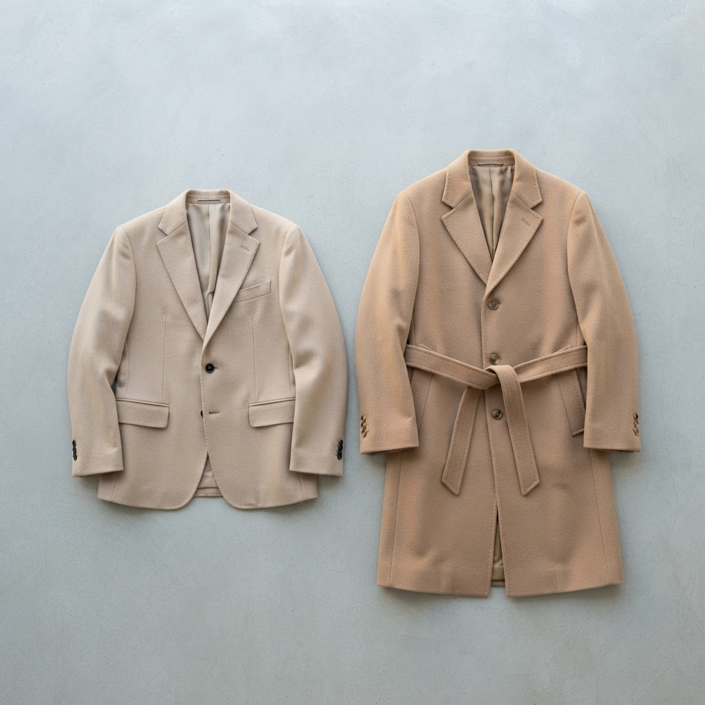 Two garments arranged side by side for comparison