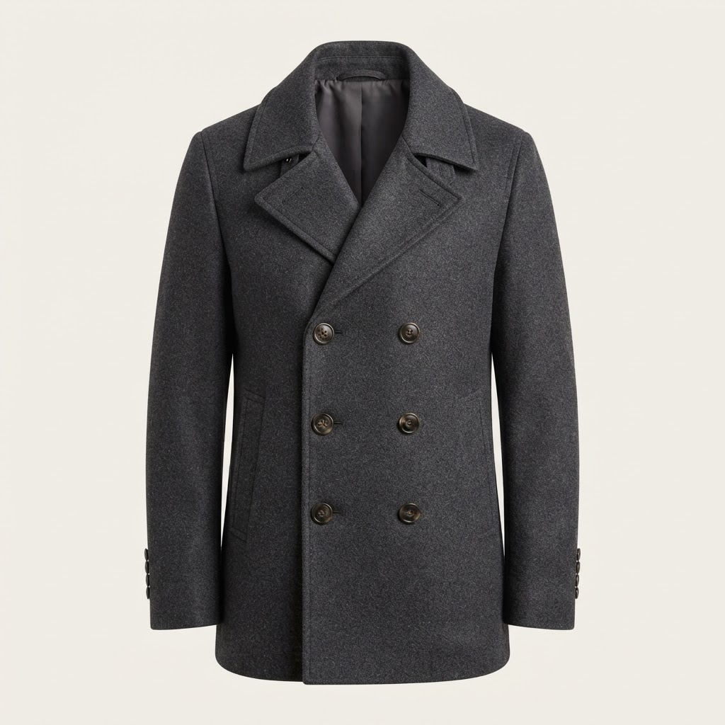 Double-Breasted Wool Peacoat